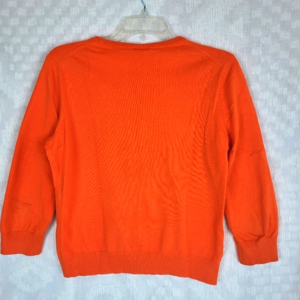 Ellen & Company crew neck cotton orange cardigan button front preppy academia S - Picture 4 of 10